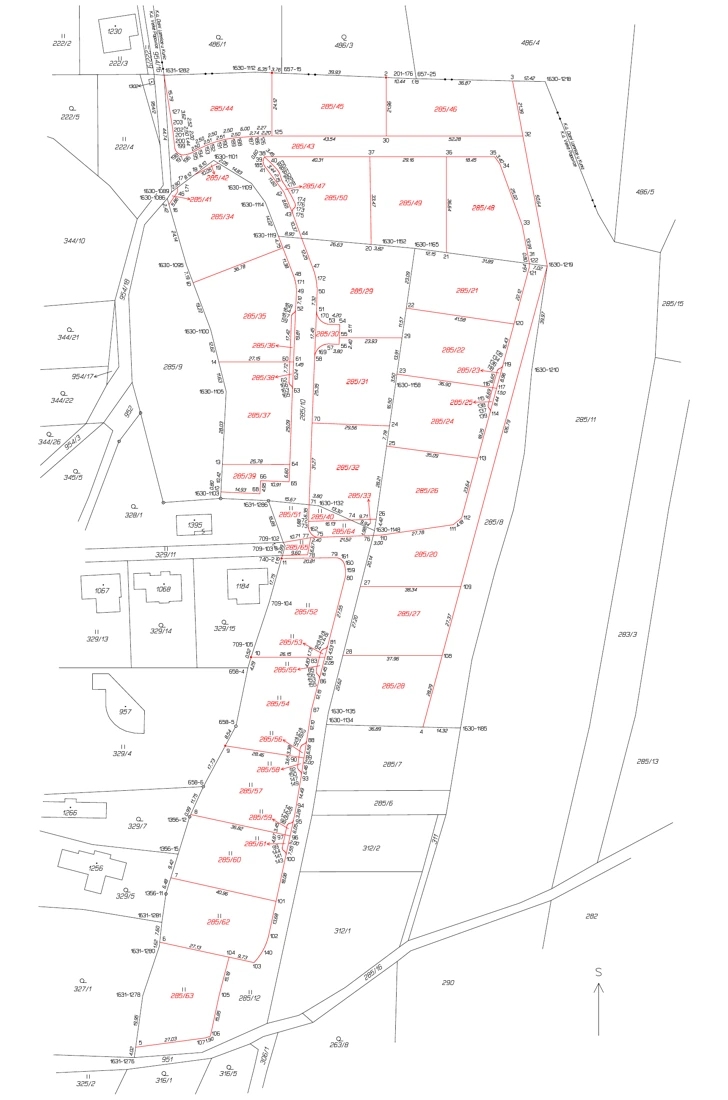 Geometrické plány — výkres Mělnické geodetické